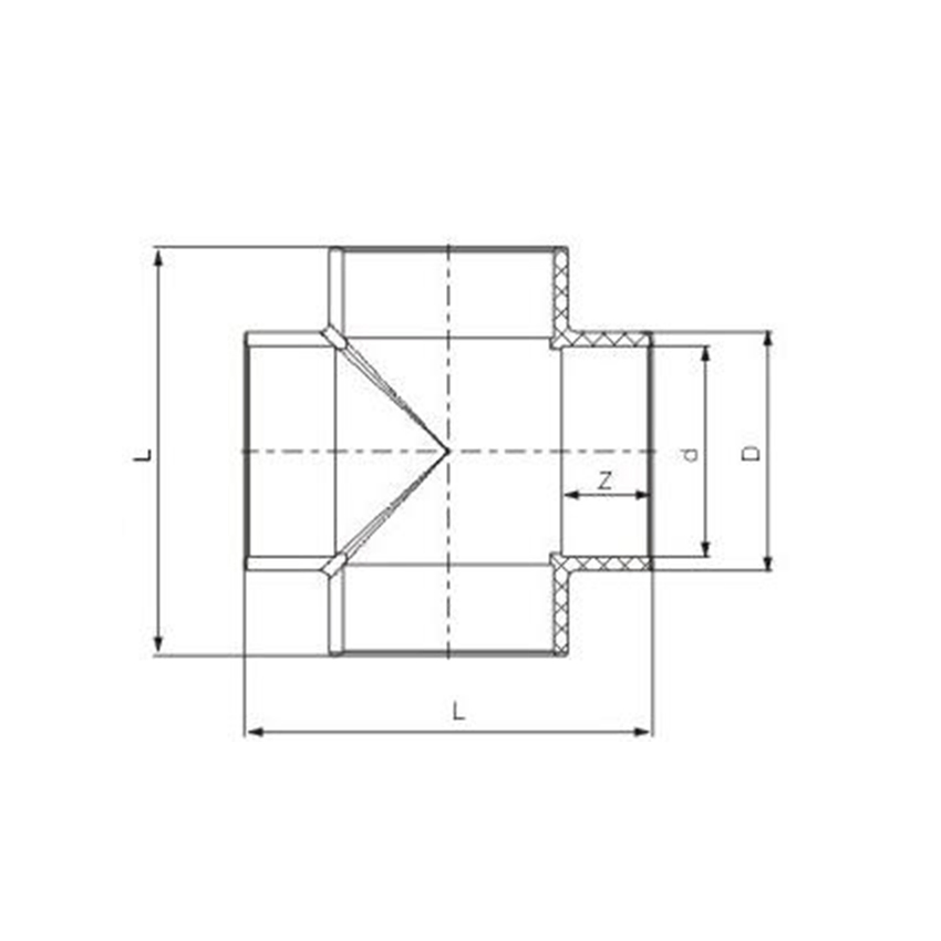 UPVC Plastic Chemical Industrial Cross Fitting Adaptor