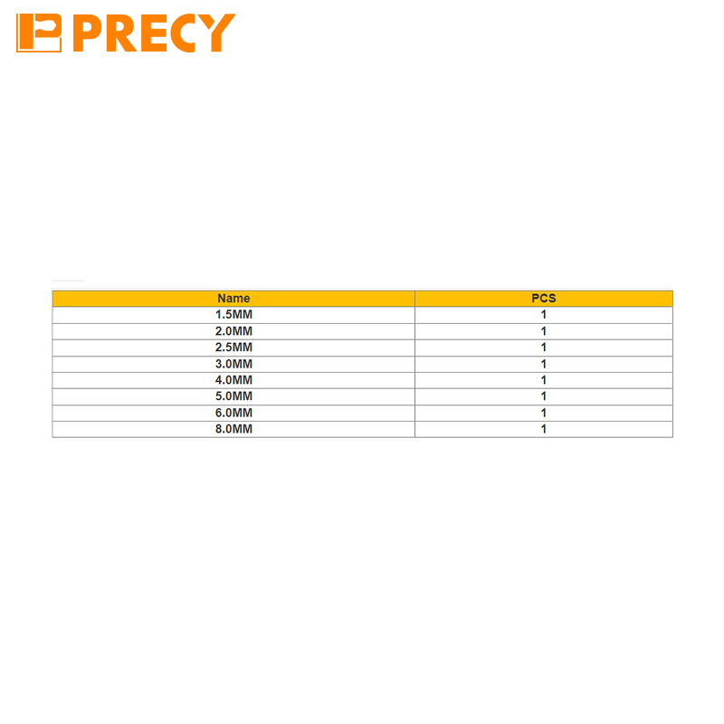 8PCS Aluminium Folding Hex Key Tool Set