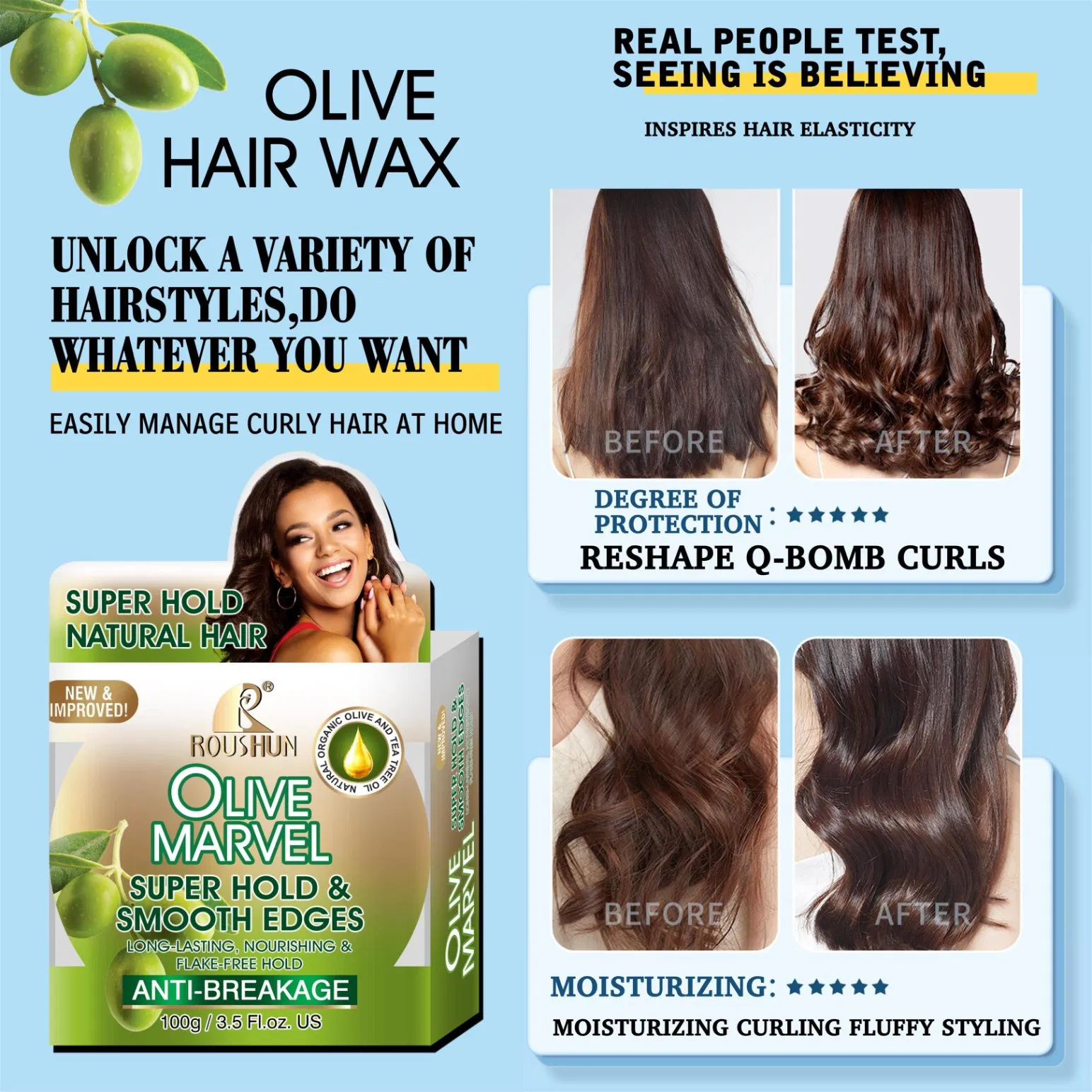Roushun 100g Deep Nourishing Maintain Vibrant Tones After Dyeing Heal Damaged Strands Hair Food Enhance Smoothness Hair Wax Use for Hair