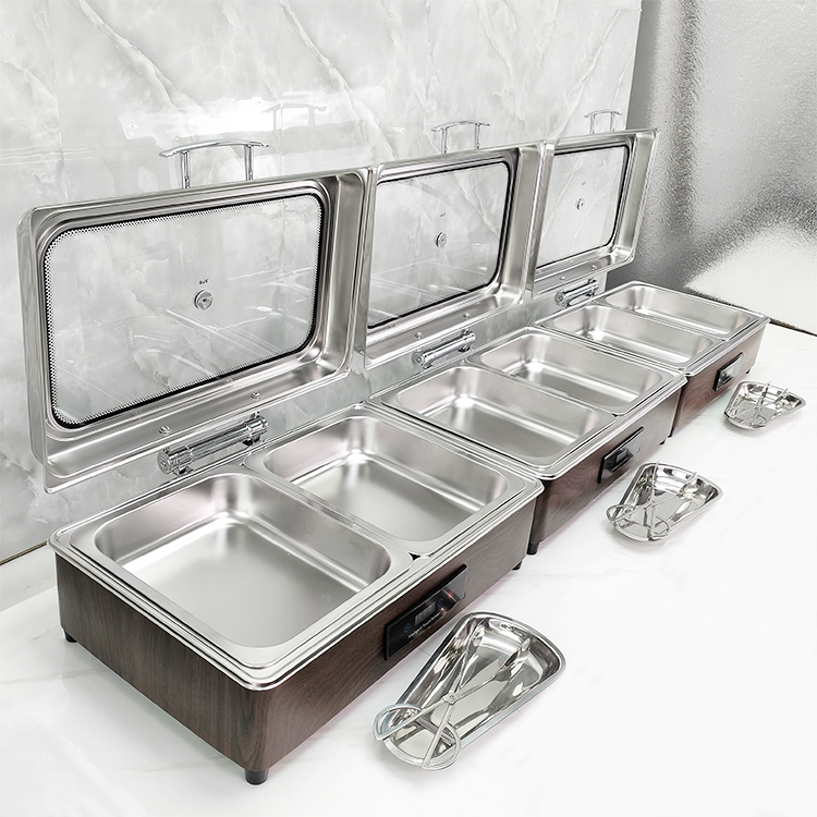 Commercial Buffet Stainless Steel Food Warmer Restaurant Electric Food Warm Chafing Dish
