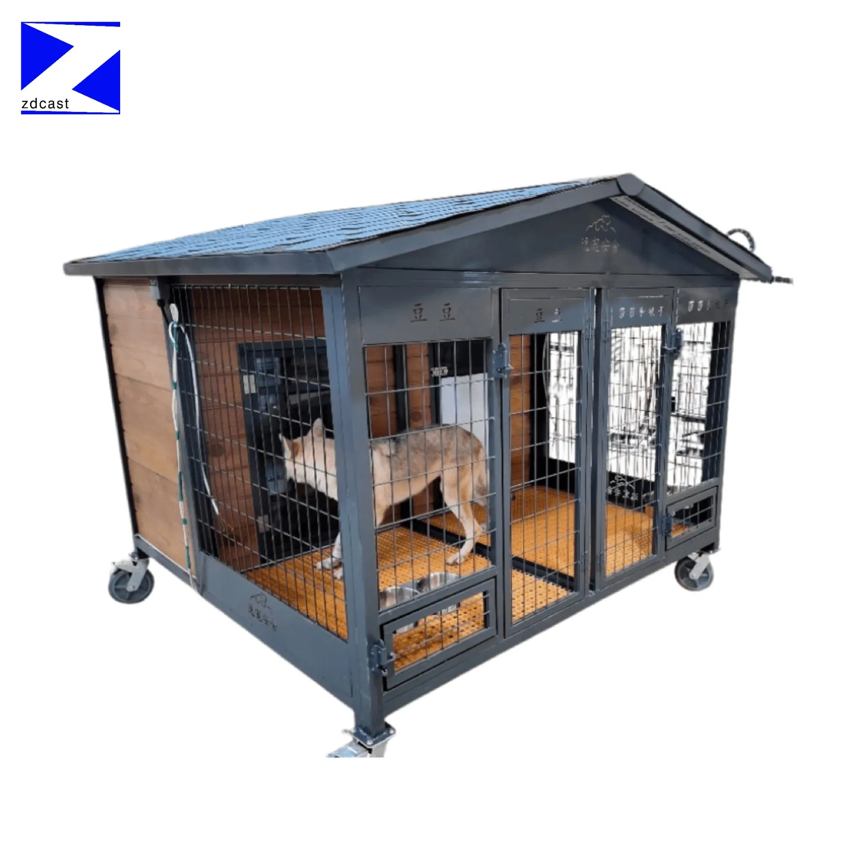 Zd Durable Waterproof Pet Dog House Indoor Outdoor Puppy Shelter Kennel with Air Vents and Elevated Floor