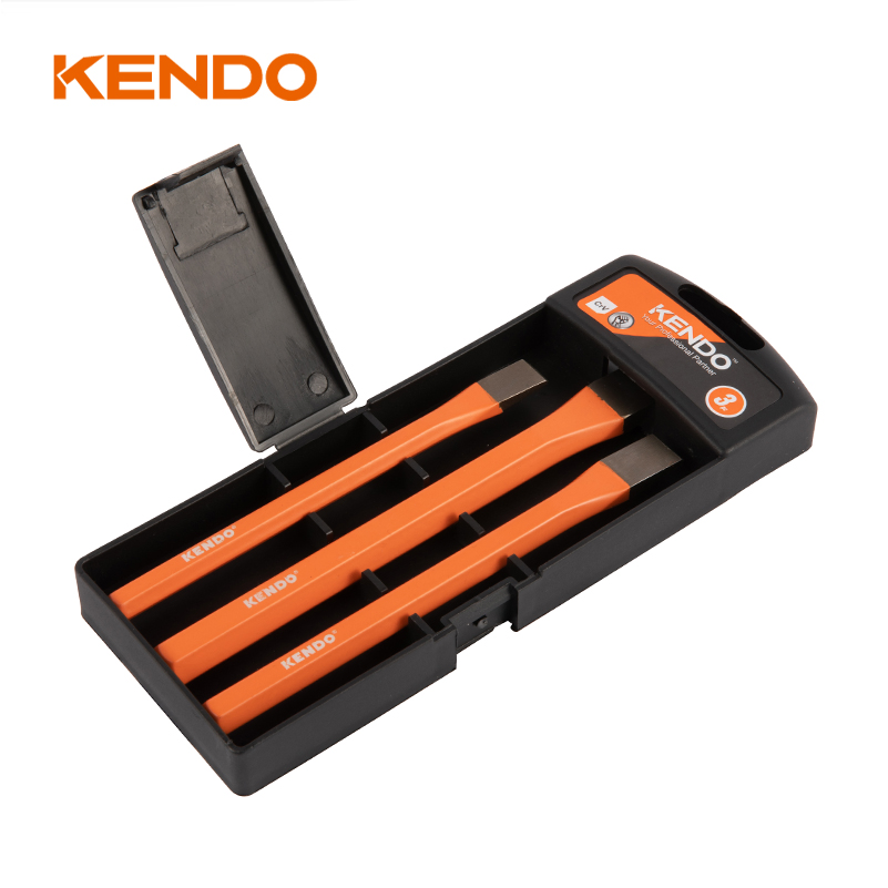 Kendo 3PC Cold Chisel Set Suitable for Cutting and Shaping Wrought Iron, Cast Iron, Steel, Brass, Bronze, Copper and Aluminium