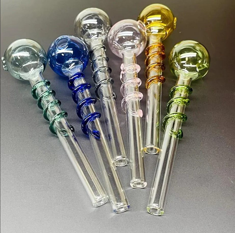 14cm Glass Oil Burner Pipe Thick Pyrex Smoking Hand Nail Water Handcraft Tube DAB Rigs Hand Water Pipe