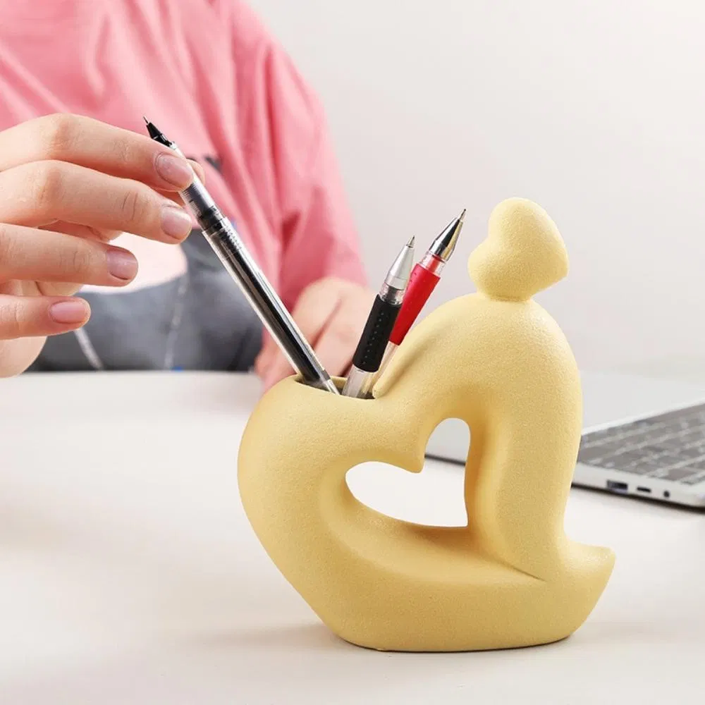 Hydroponic Flower Modern Figurines Ceramic Vase Human-Shaped Hollow Design Abstract Wbb21896