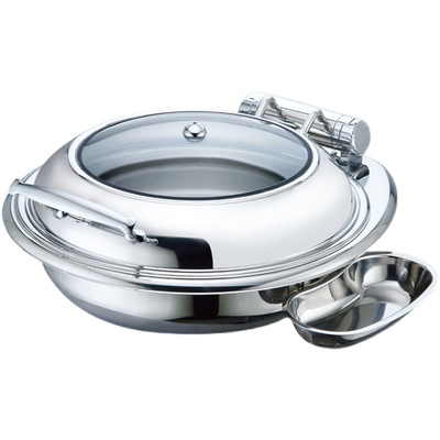 Stainless Steel Round Hydraulic Chafing Dish with Glass Window