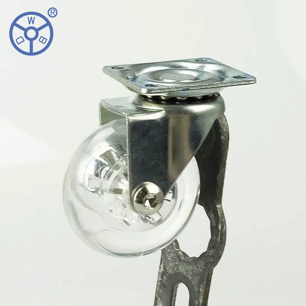 Wbd Hot Sale PU 75mm Transparent Swivel Trolley Wheel Castor with Lock
