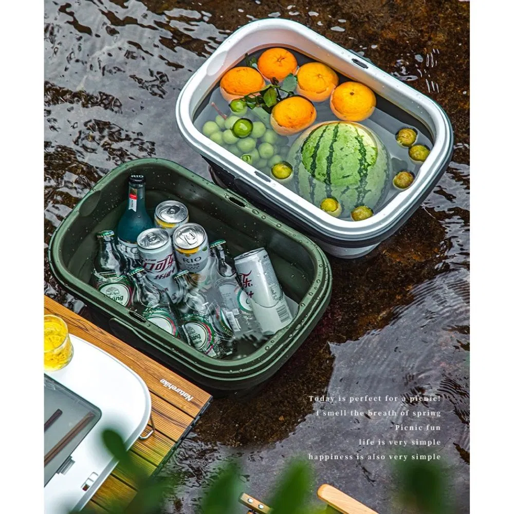 Multi-Function Tray Table Folding Picnic Basket with Phone and Cup Slot Wbb21178