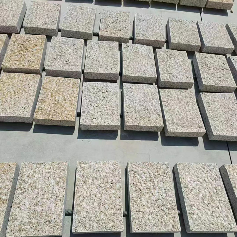 Granite Paver Stone Slabs Rusty Yellow Granite G682 Paving Stone by Pineapple Finish