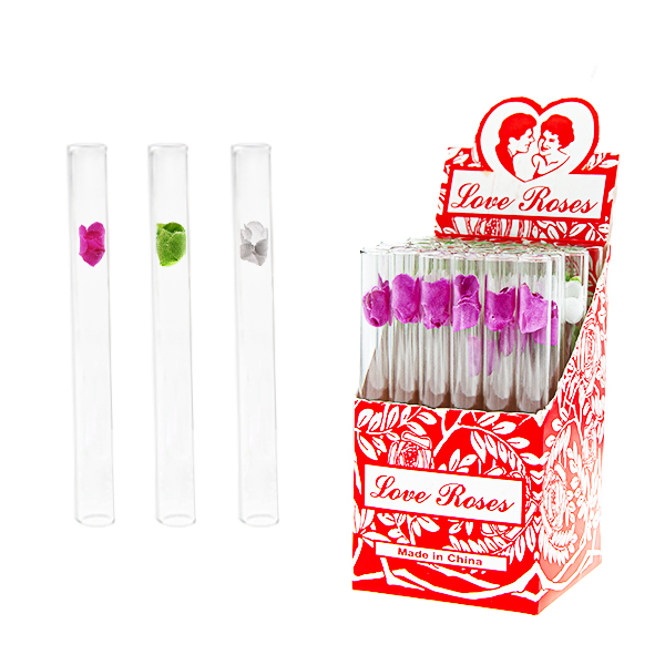 Love Rose Glass Tube Pipe 36 CT Sweet Puff Crack Smoking Water Pipe