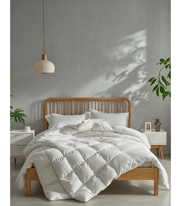 Hotel Bedding 100% Breathable Cotton Casing White Fabric Quilted Quilt Double Stitch Duvet Insert Quilts Bed Comforter