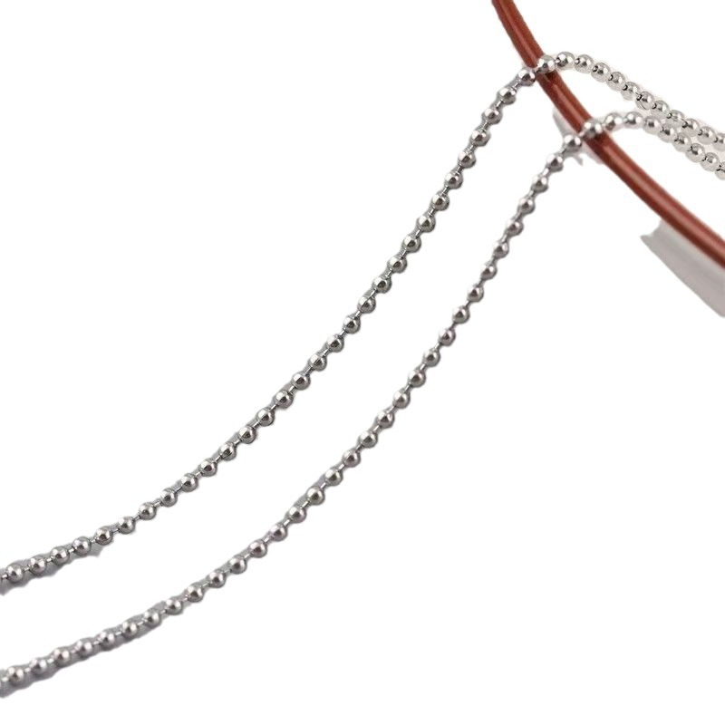 Stainless Steel Titanium Steel Bead Chain DIY Jewelry Pendant Tag Necklace Accessories