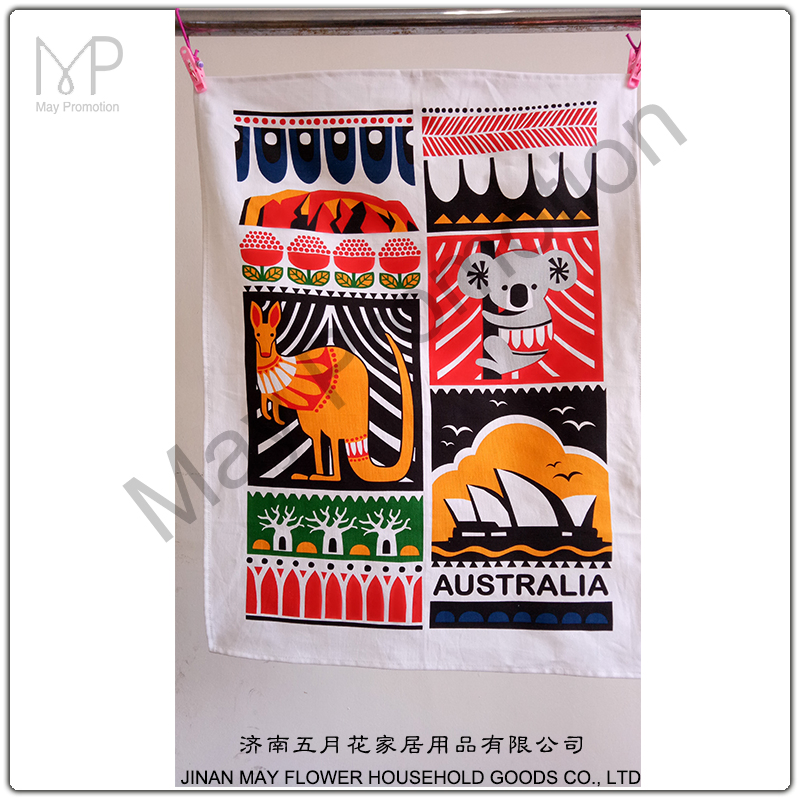 Custom Towel Digital Print Muslin Face Towel for Kitchen Use