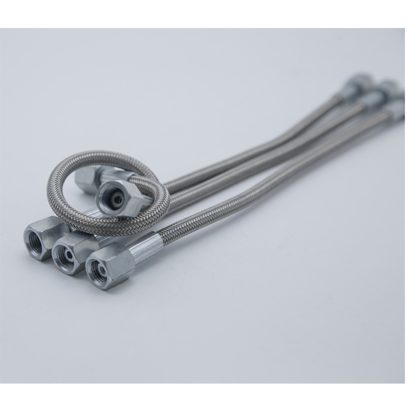 Flexible Colorful 304 Stainless Steel Braided Reinfor Sanitary SAE100 R14 PTFE Hose