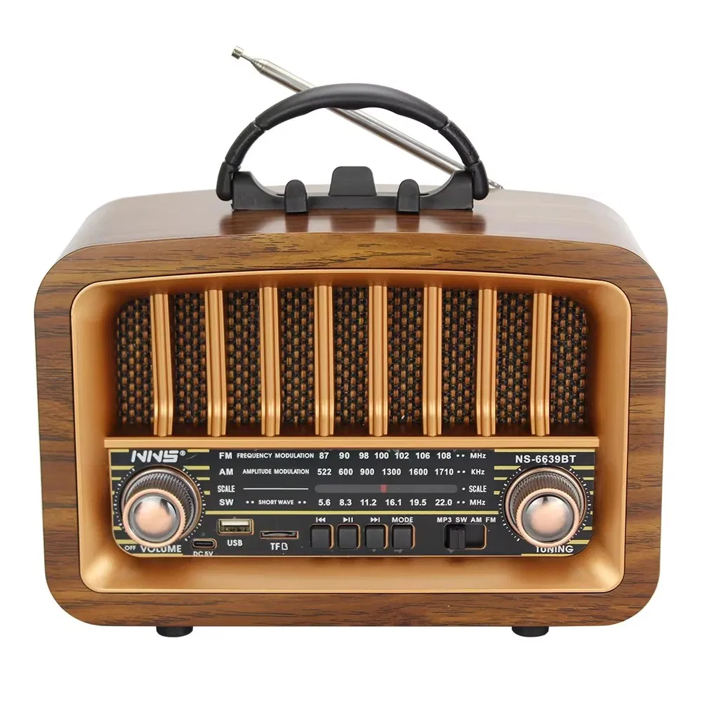 Ретро радио NS-6639BT деревянное с Bluetooth