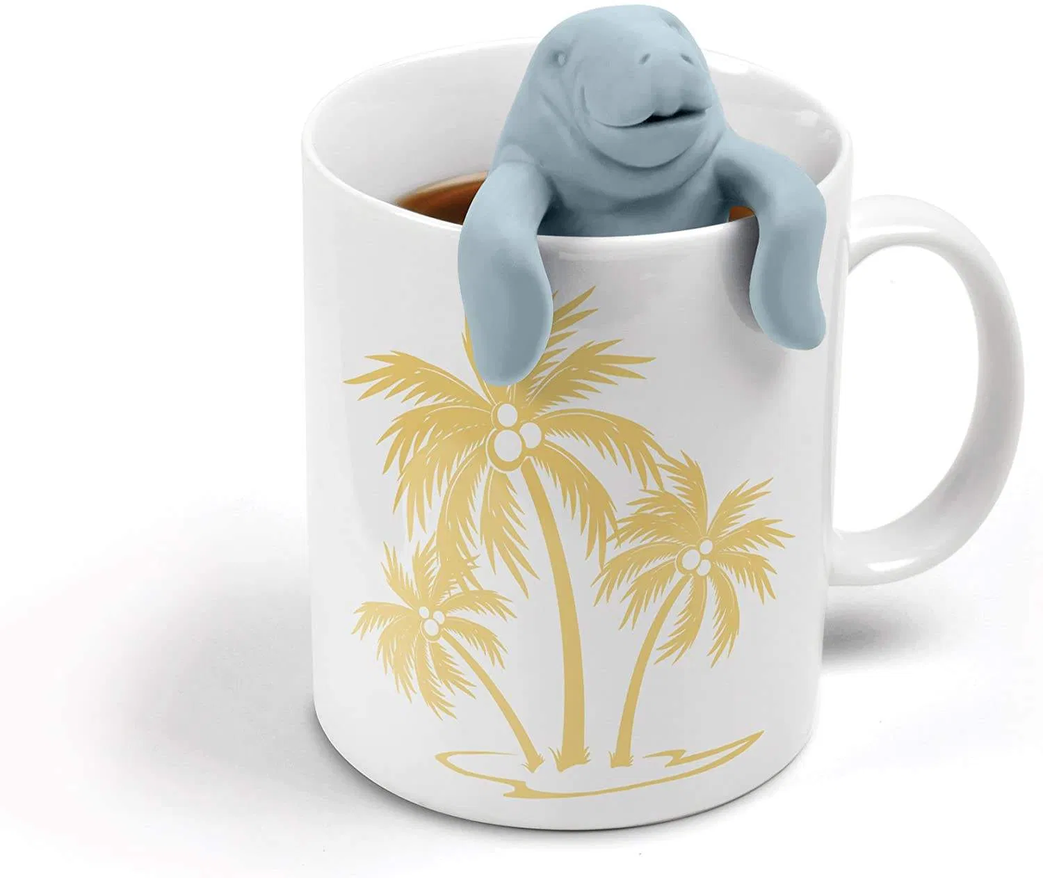 Professional Custom Reusable Cute Manatee Animal Tea Strainer Food Grade Silicone Tea Filters Infuser