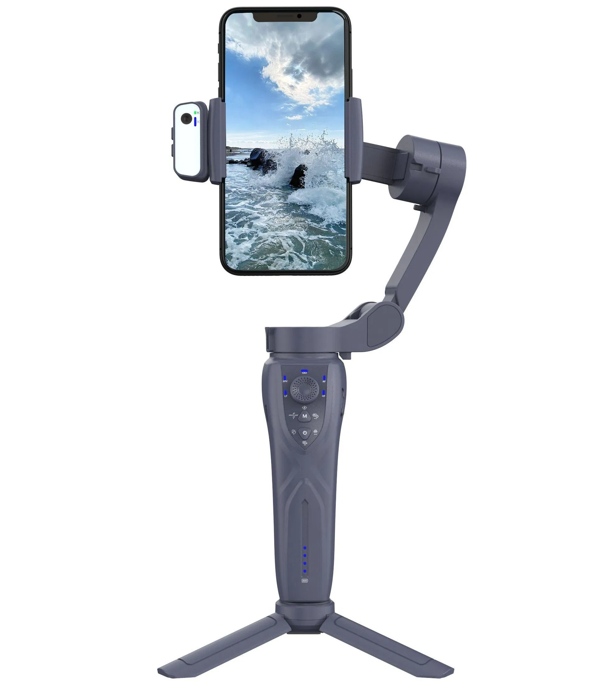 Стабилизатор Gimbal F12 со складным штативом и подсветкой