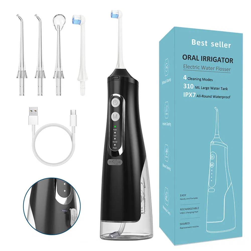 Water Flosser 4-Speed Pulse Water Jet Tooth Washer 310ml Water Flosser Electric Toothbrush Daily