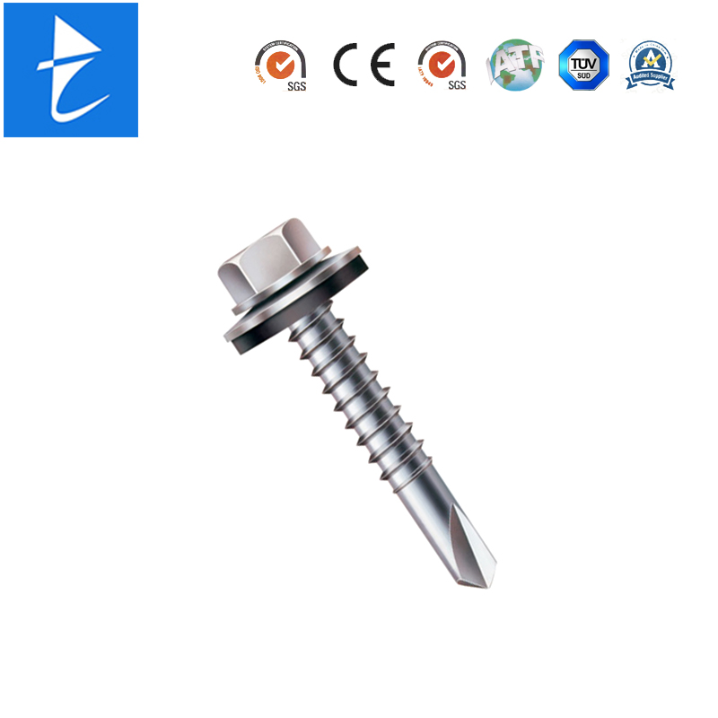 Custom Metal Steel Hex Head Self Drilling Tapping Concrete Roofing Screw with Washer