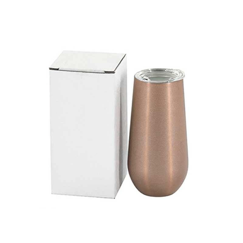 Wholesale 6oz Insulated Stainless Steel Champagne Tumbler Cups Flute Tumbler with Lids