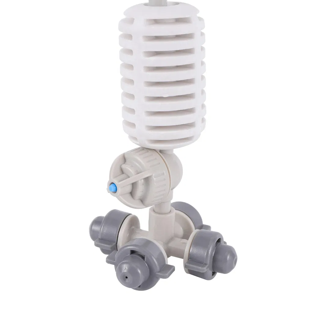 4-Ways Fogger Misting Nozzles 4 Outlets Mist Nozzle Fogger for Greenhouse Mico Sprinkler Irrigation System