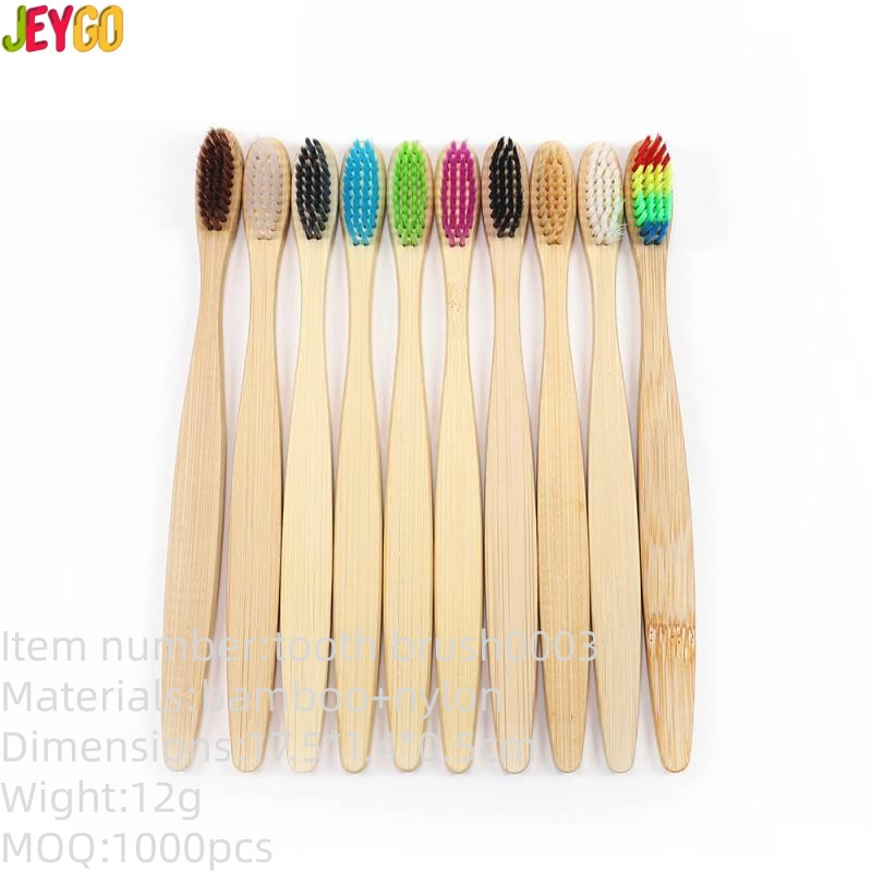 Low Minimum Order Quantity 100% Natural Biodegradable Toothbrushes Eco-Friendly Bamboo Toothbrush