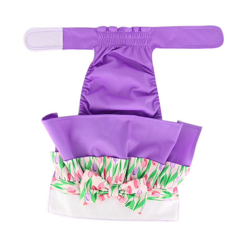 Pet Menstrual Pants, Anti-Disturbance Female Dog Menstrual Safety Pants, Bow-Tie Dog Hygiene Diapers