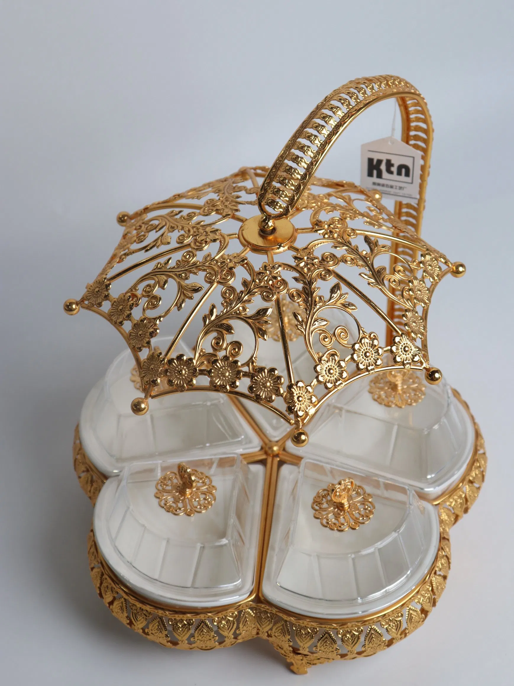 China Wholesale Market Iron Tray with Plastic Bowl Set Candy Tray