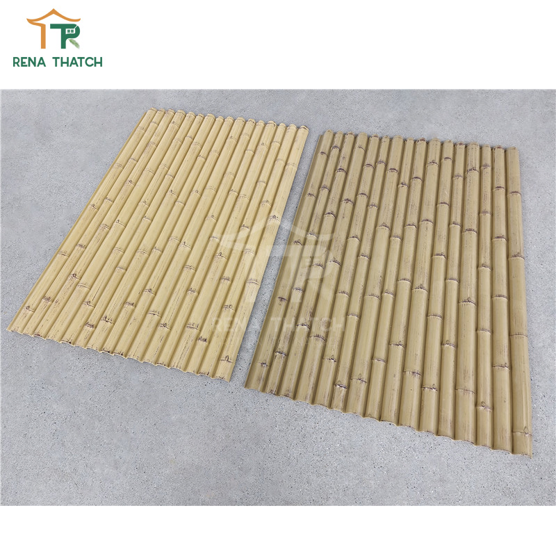 New Design Durable Synthetic Bamboo Panel Artificial Bamboo Sheet Plastic Bamboo Fence Artificial Plastic Bamboo Wall