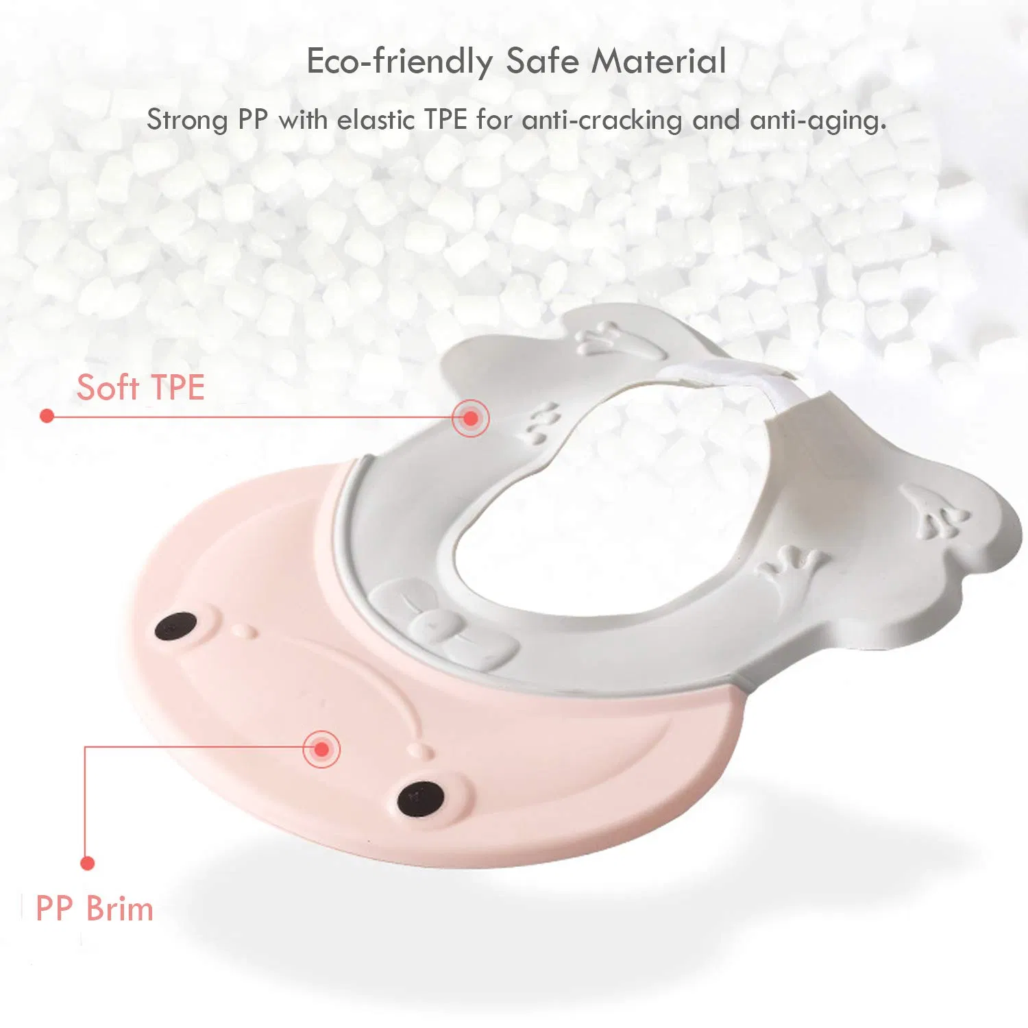 Baby Hair Washing Hat Silicone Baby Shower Cap Adjustable Bathing Hat