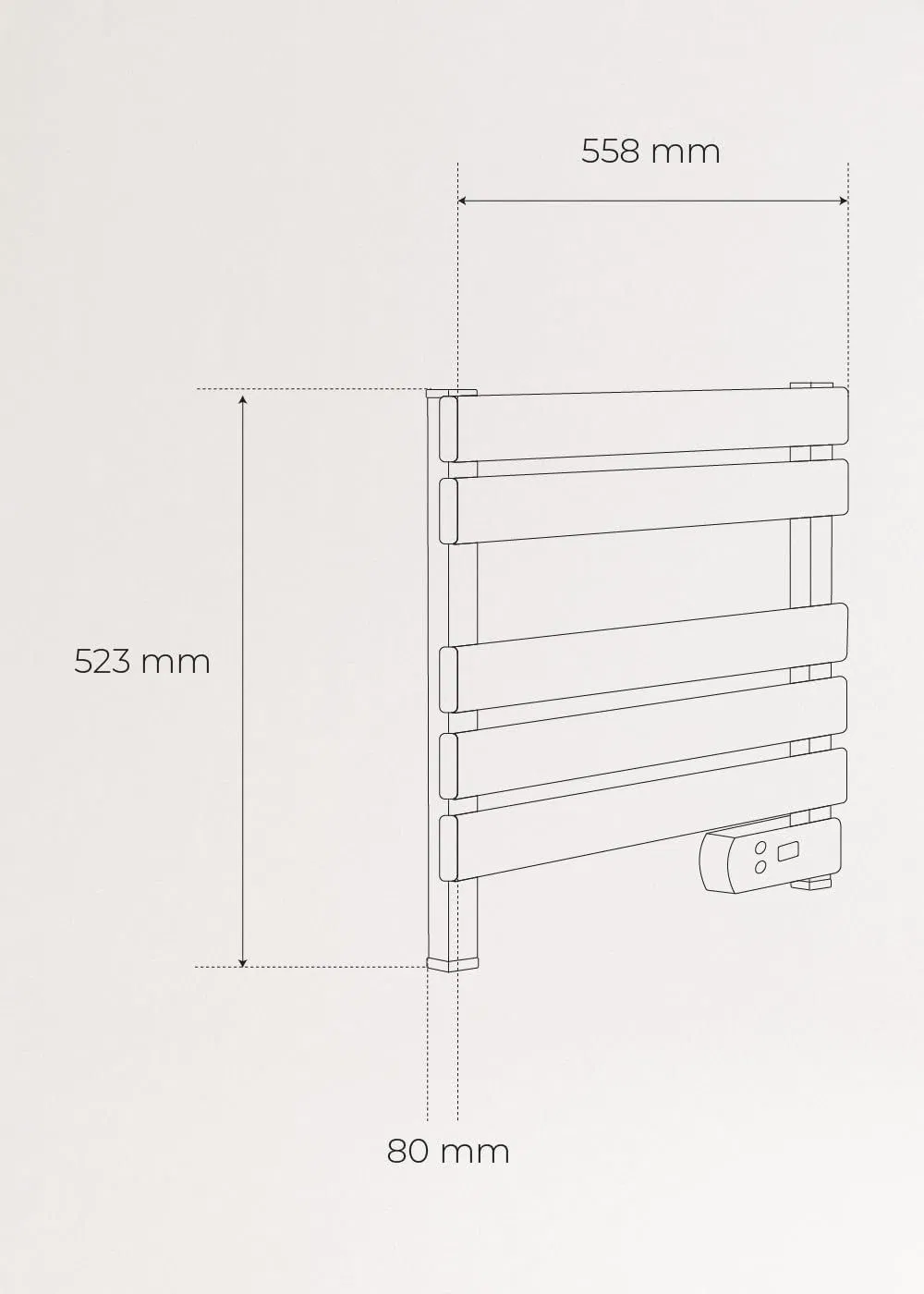 White Mini Smart Electric Heating Towel Rack Aluminum Drying Warmer Bathroom
