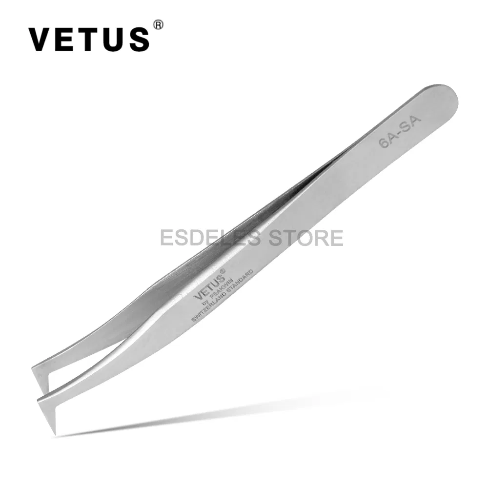 6A-SA Tweezer Vetus Eyelash Extension Tweezer Woman Classic Steel Slant Tweezers