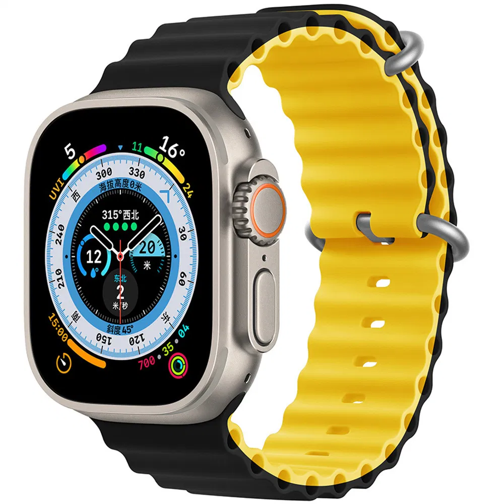 Apple Watch Band 49 45 44 42 41 40 38mm Adjustable Silicone Sport Loop Ocean Strap Men Women for iWatch Bands Series Ultra 8 7 6 5 4 3 2 1 Se