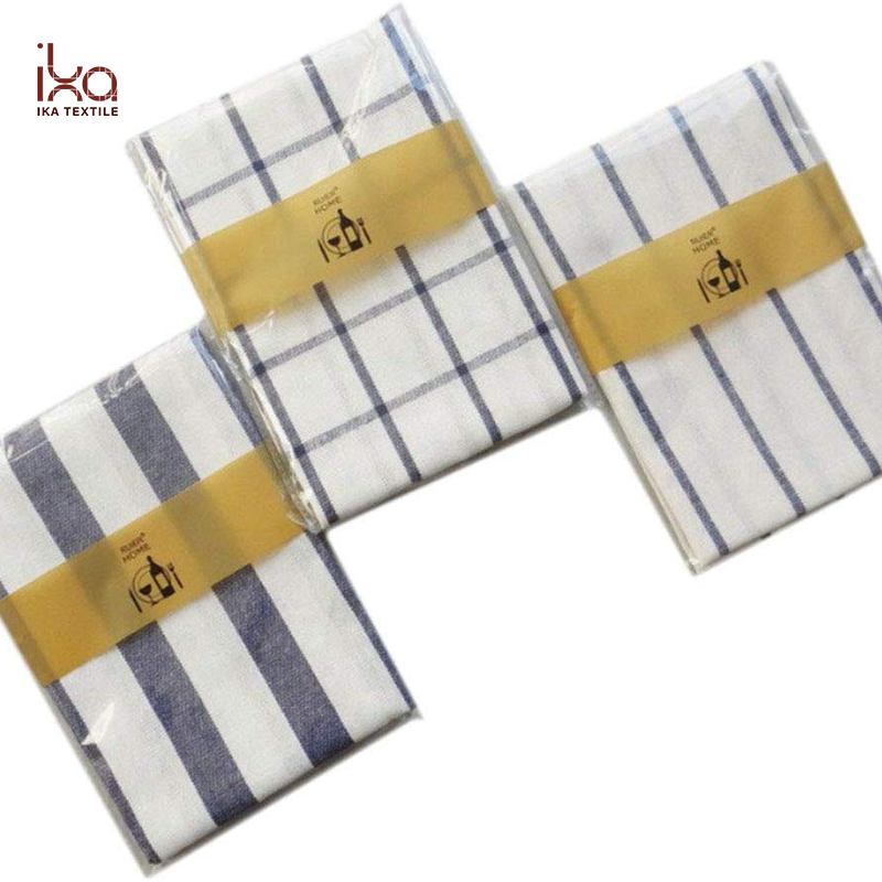 Modern Simple Style Cloth Stripe Bulk Table Napkin Yarn Dye Plaid Restaurant Cotton Fabric Table Napkins