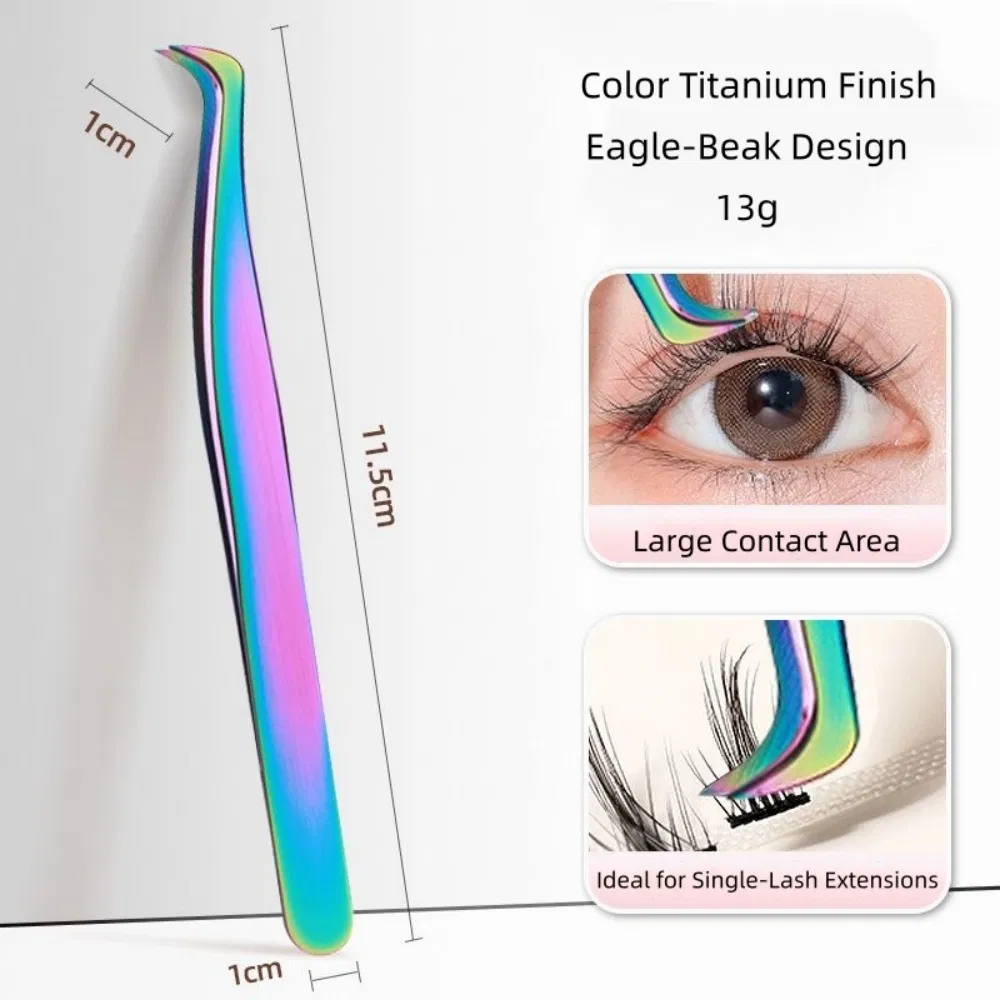 Best Titanium Gold Silver Stainless Curved Straight Lash Volume False Eyelash Tweezers