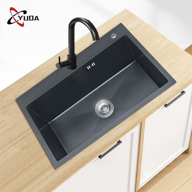 Premium Black Nano Coated Stainless Steel Kitchen Sink for Durability