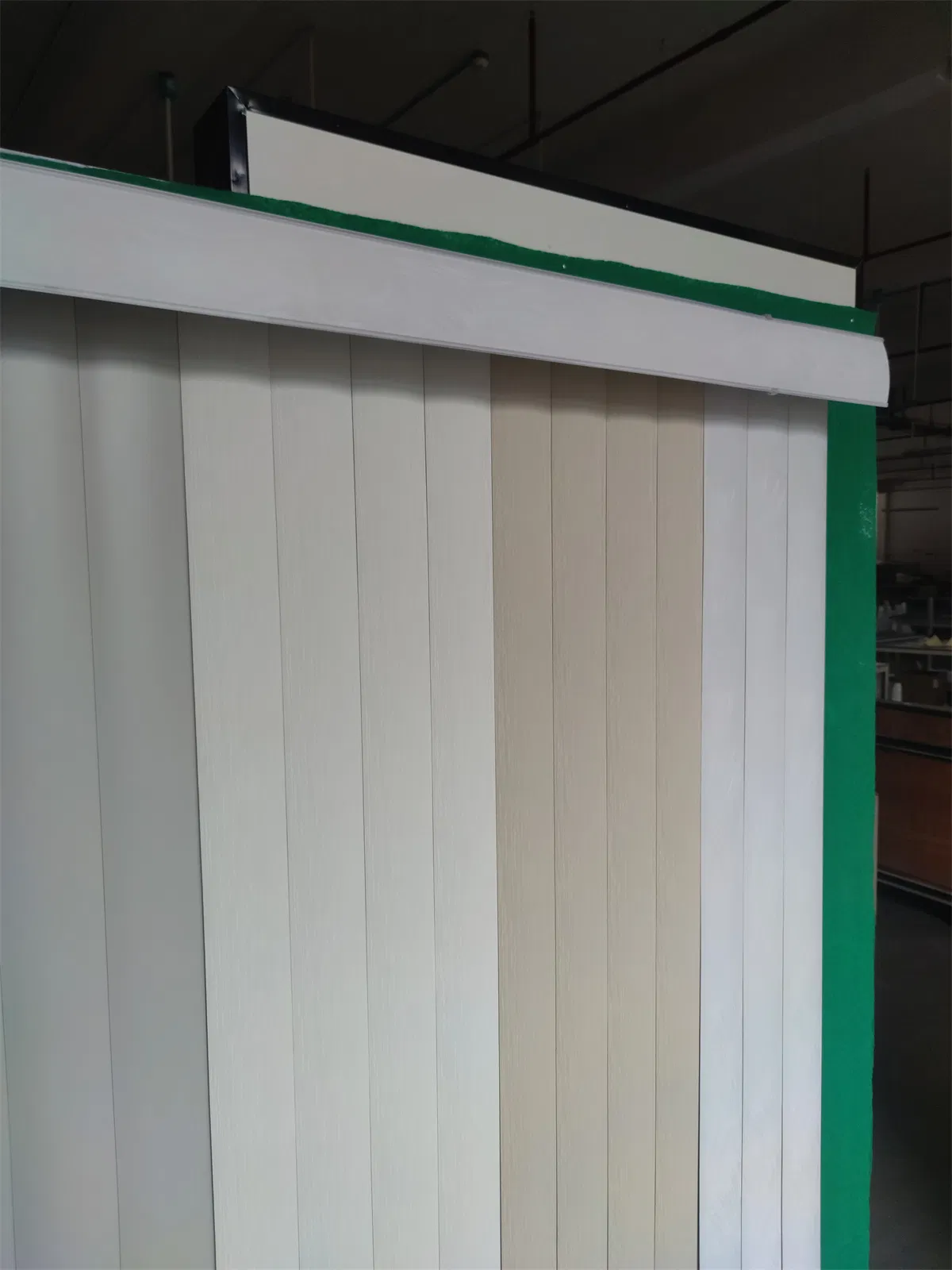 White Cordless Custom Size PVC Embossed Slat Vertical Window Blinds