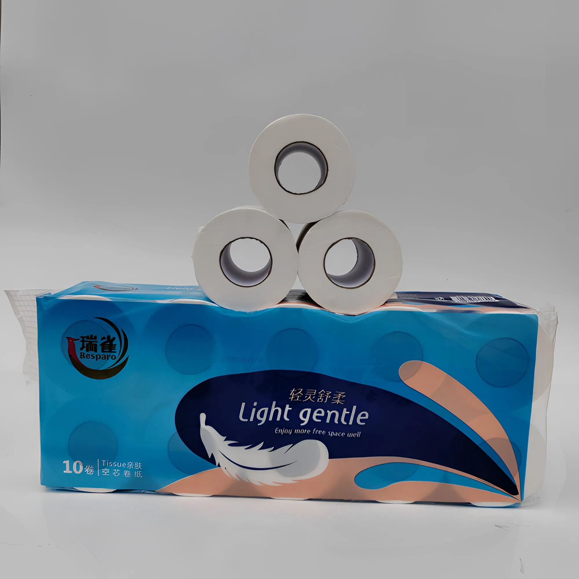 Customizable 2/3/4 Layers of White Toilet Paper Flushable Toilet Tissue Paper Roll