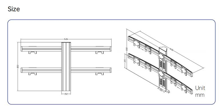 Трехмониторная стойка Kesino ARM-401D, алюминиевая