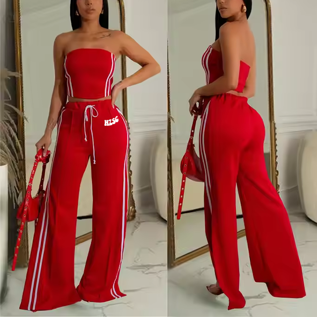 Комплект женский весенний топ и брюки S-2XL