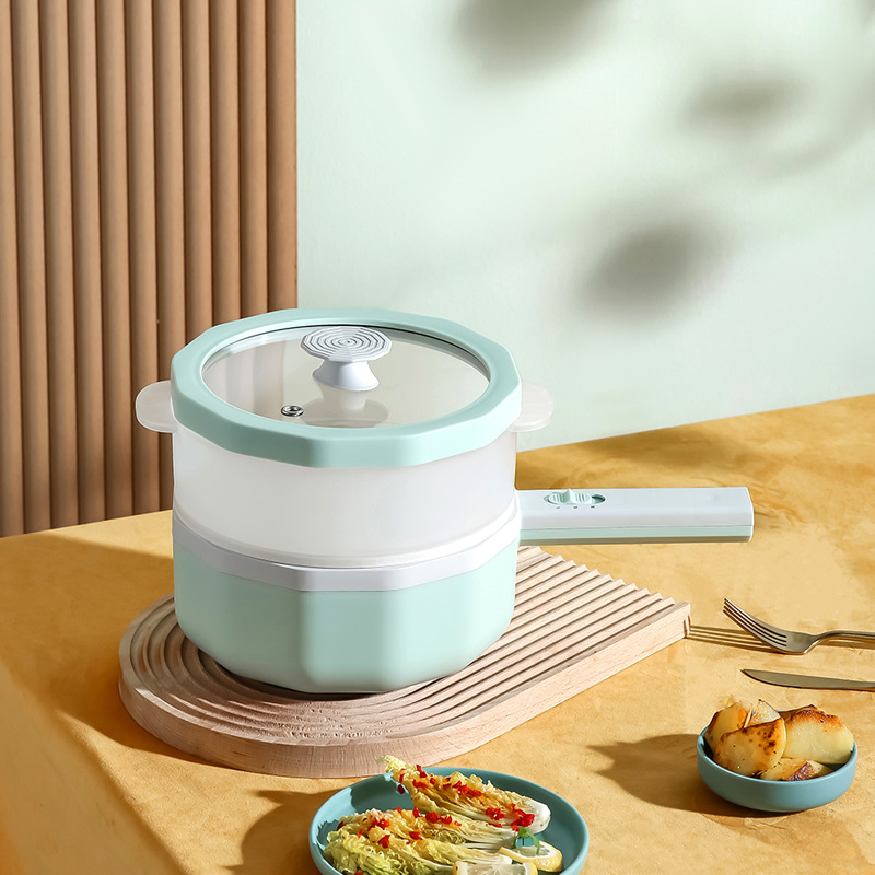 New1.5L Multifunctional Small Convenient Noodle Cooker Dormitory Use Anti-Dry Burning 1-2 Person Electric Hot Pot
