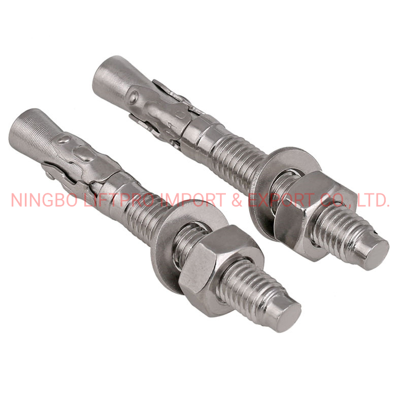 Free Sample Expansion Screw Through Bolt and Nuts Hex Concrete Wall Hardware Wedge Anchors Bolt