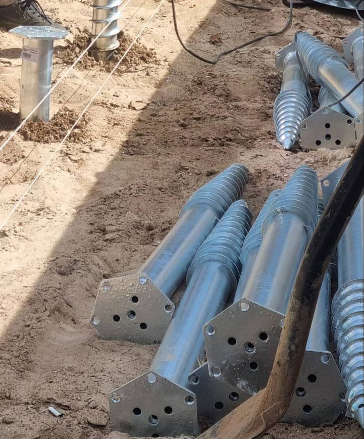 Galvanized Steel Ground Screw Pile with Flange for Solar Power System