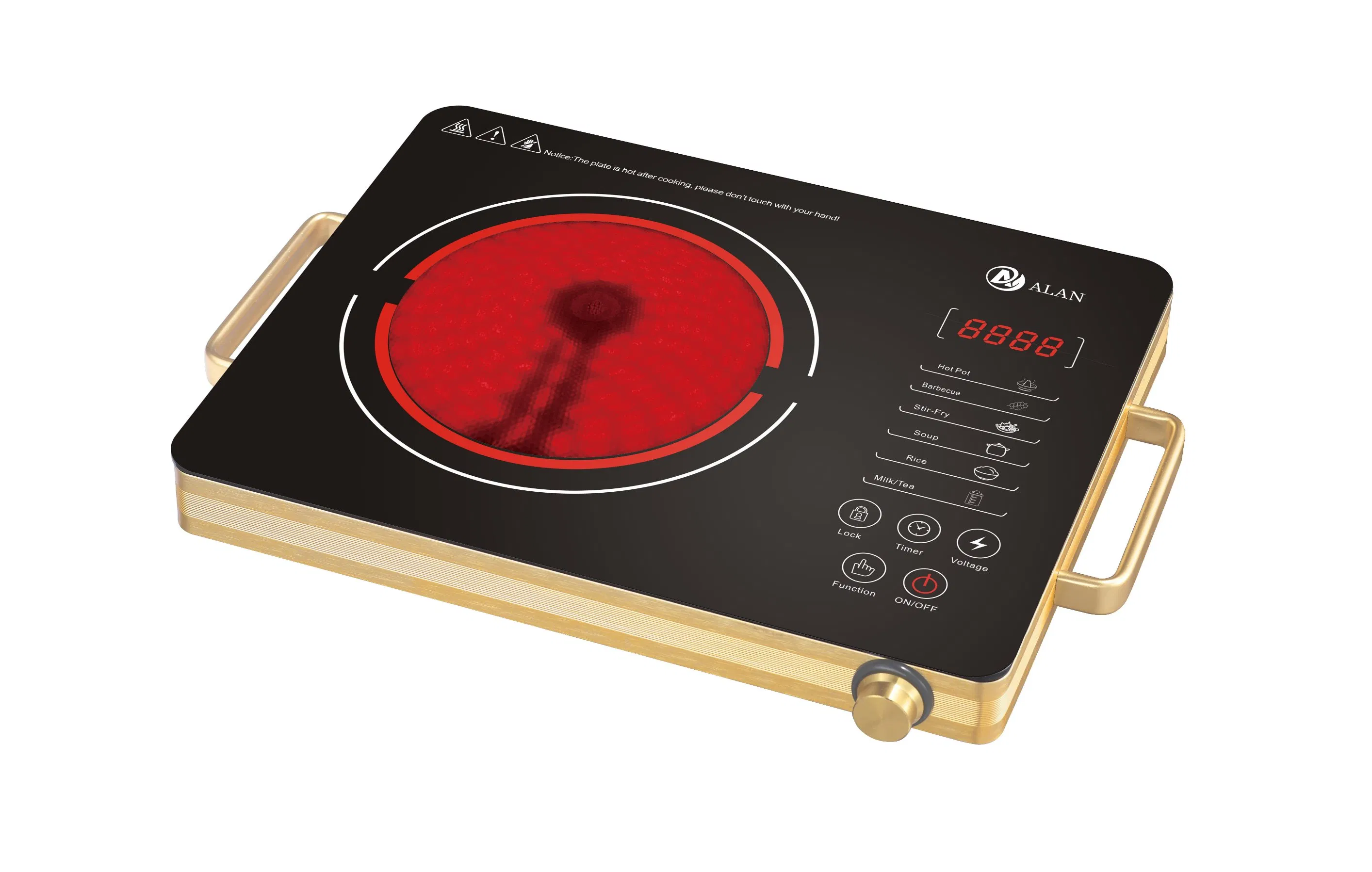 Big Size Colorful Plate Good Price Home Infrared Cooker Dt203 with Cooking Pot and Steel Ring