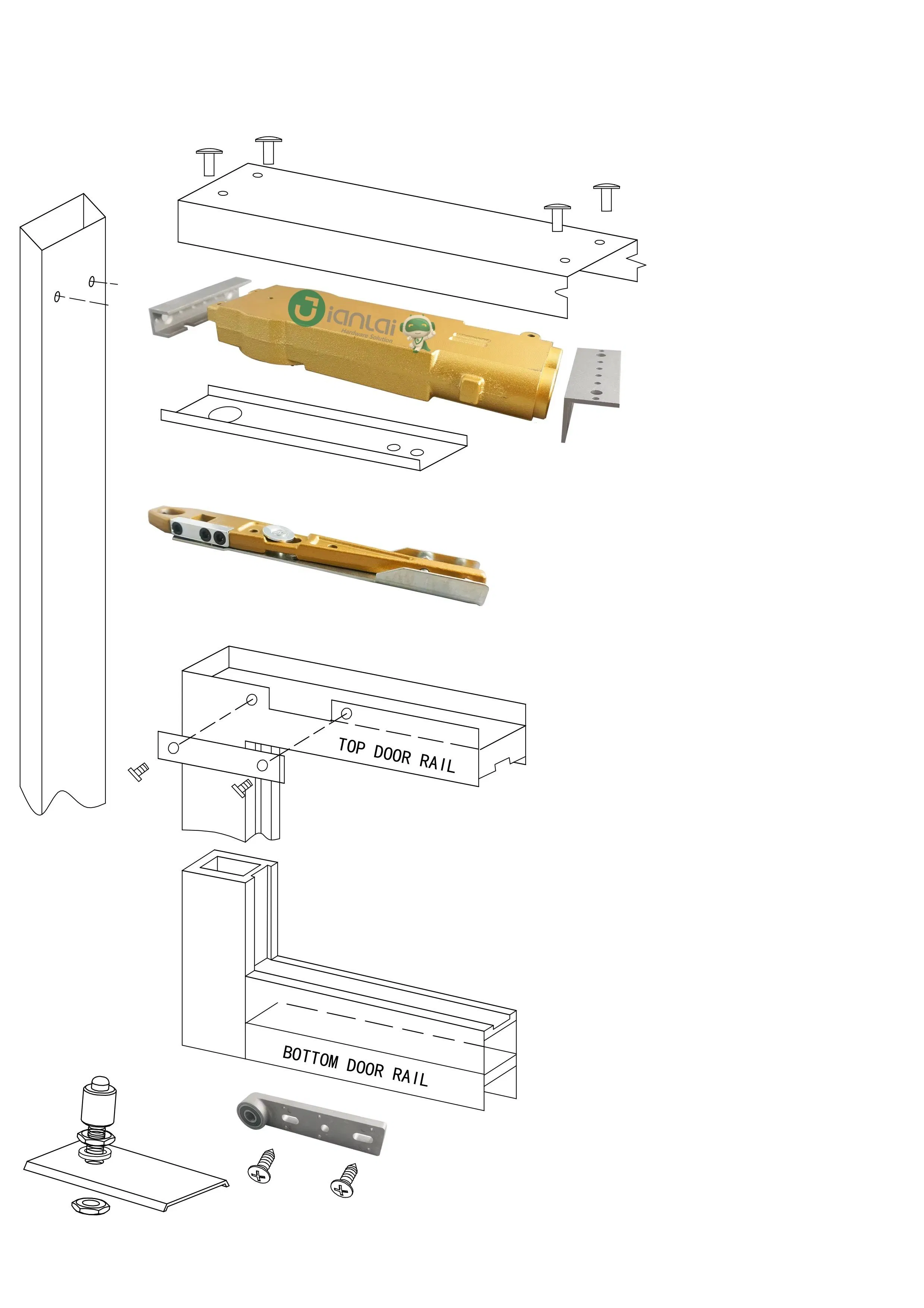 Door Closer Automatic Overhead Transom Concealed Door Closer