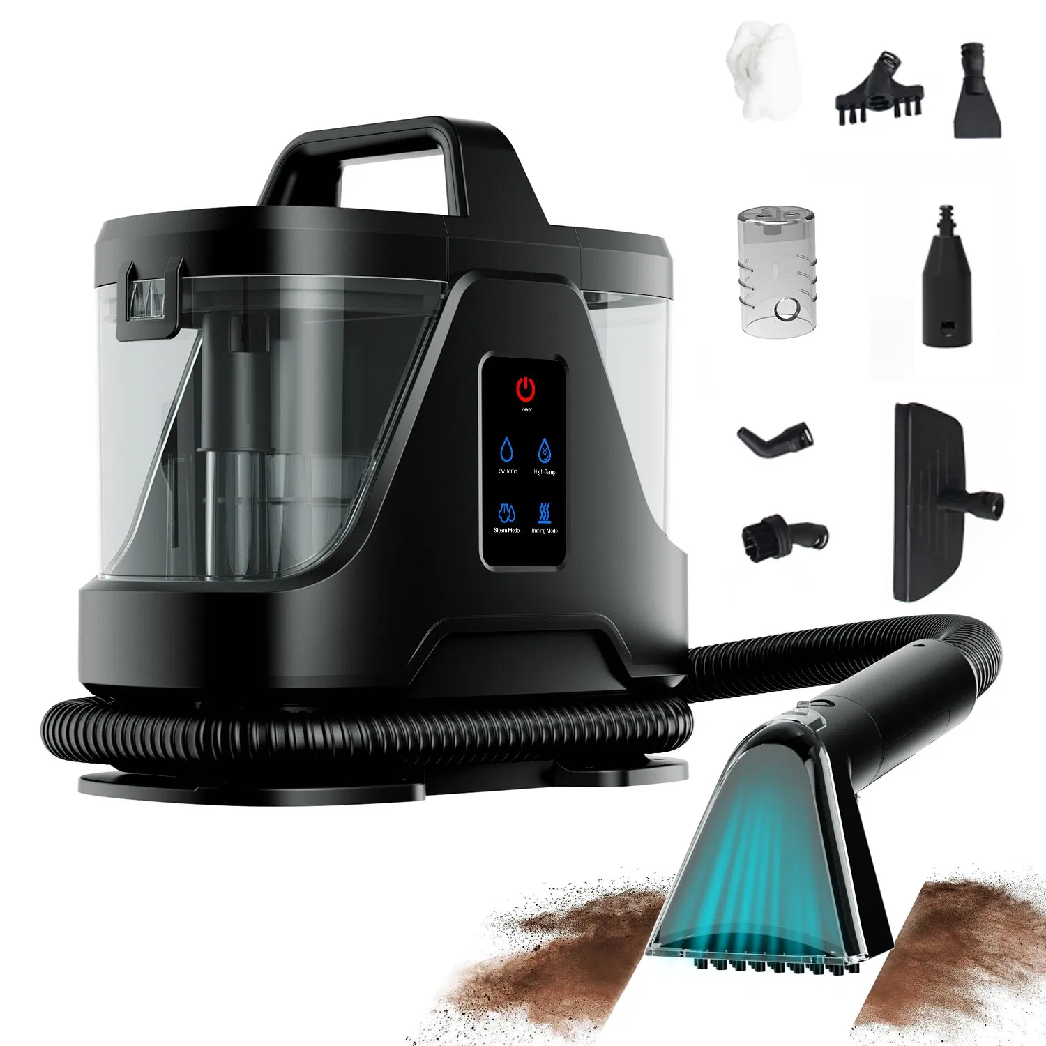 Purolf 1850W Portable Carpet Spot Cleaner Hot Water Powerful Suction Commercial Steam Cleaner Machine