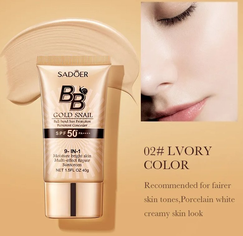 Golden Snail Sunscreen Bb Cream Long Lasting Moisturizing Concealer Beauty Make up Waterproof Liquid Foundation Private Label