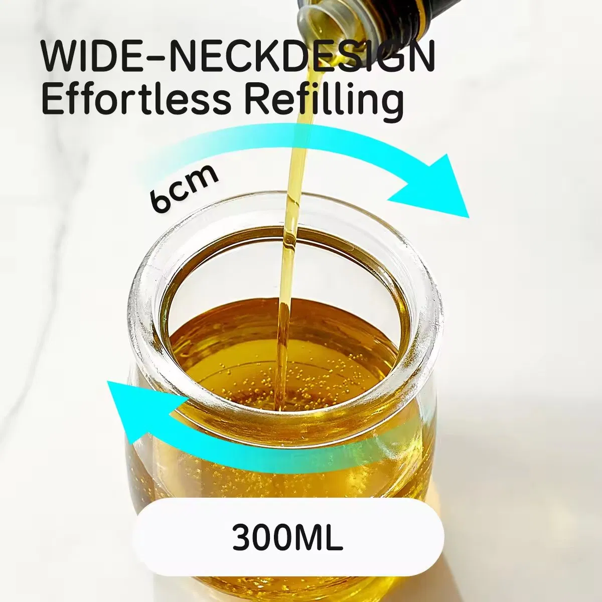 10 Oz 300 Ml Glass 2 in 1 Oil Sauce Dispenser Bottle for Kitchen Cooking Grilling with Adjustable Silicone Basting Oil Brush