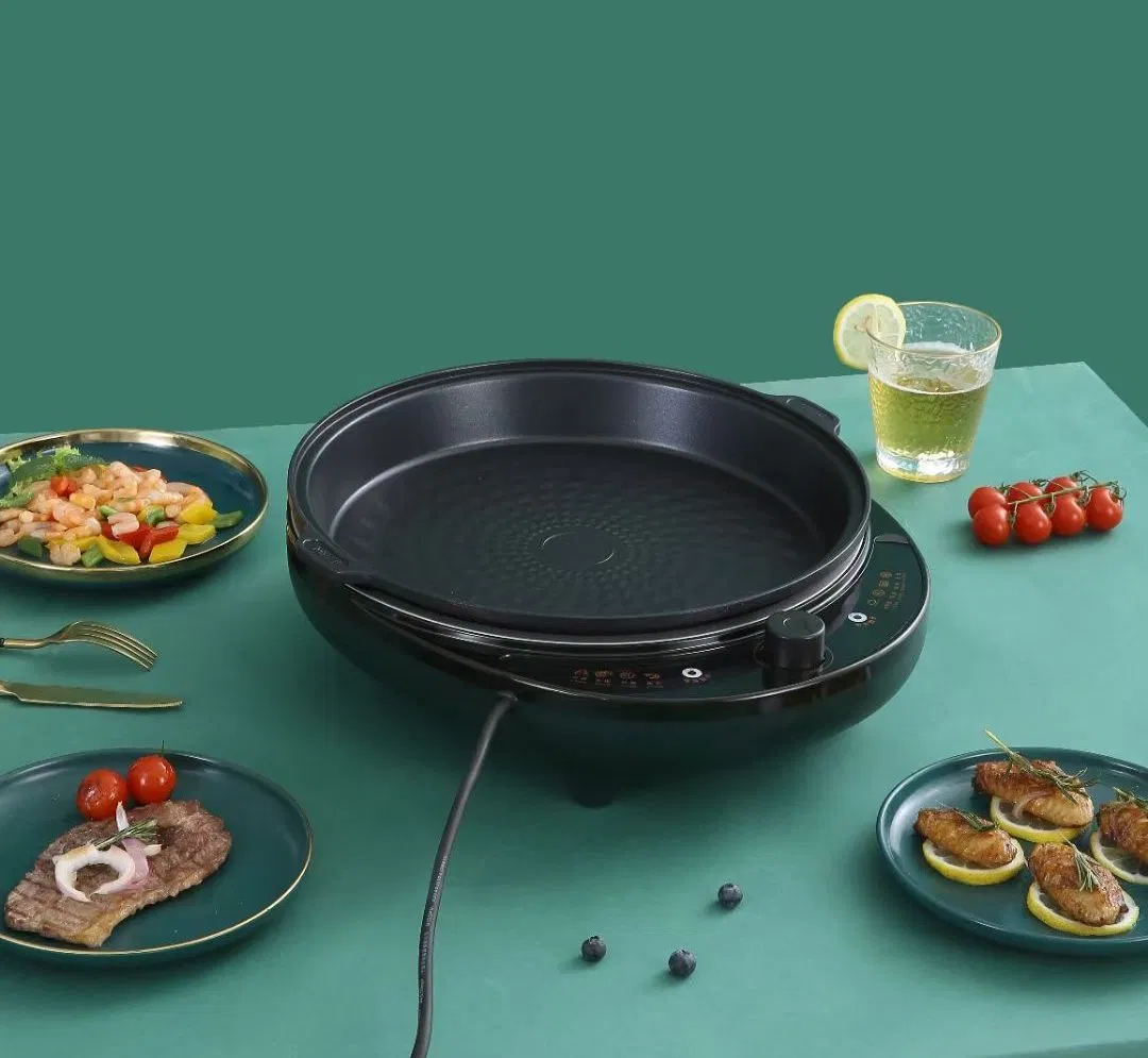 Multifunctional Electric Pizza Frying Grill Pan for Cooking Removable Pan