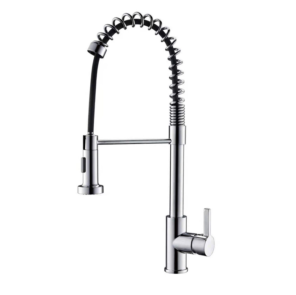 Modern Solid Brass Kitchen Tap Brushed Nickel Faucet Pull Down Single Handle Kitchen Taps Mixer
