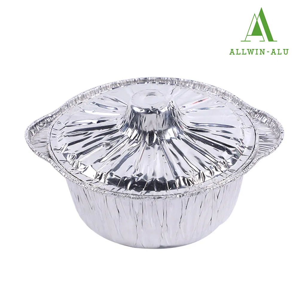 Hot Sale Disposable Cooking Steam Pot 5300ml Aluminum Foil Food Container with Foil Lid